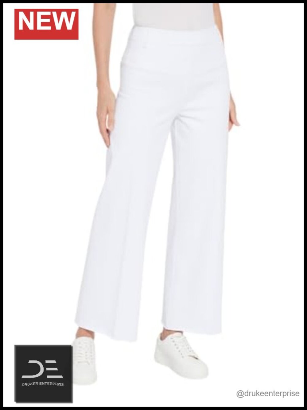Wide Leg High Rise Stretchable Pull On Jeans, Loose Fit